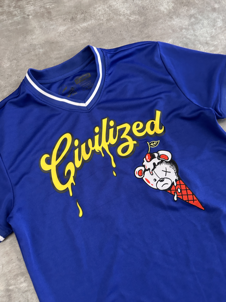 Civilized Mavi Grafik Baskılı Jersey (L)