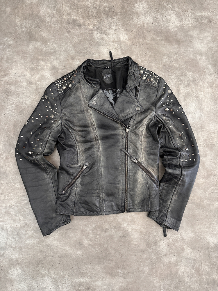 Amerikan Vintage Biker Deri Ceket (S)