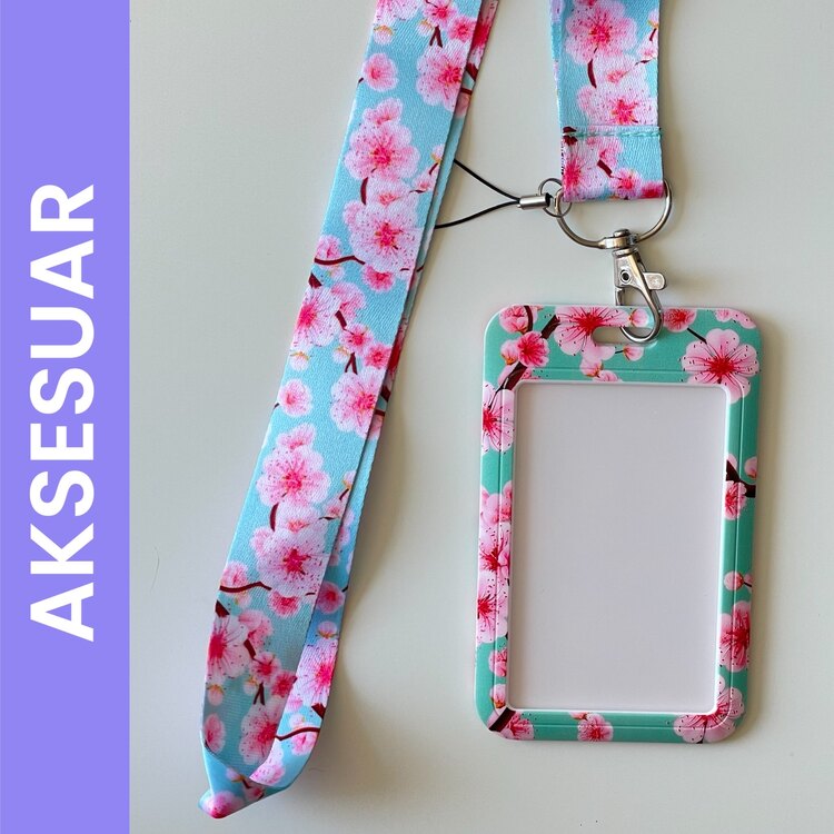 Pink Sakura Boyun Askısı / Kartlık
