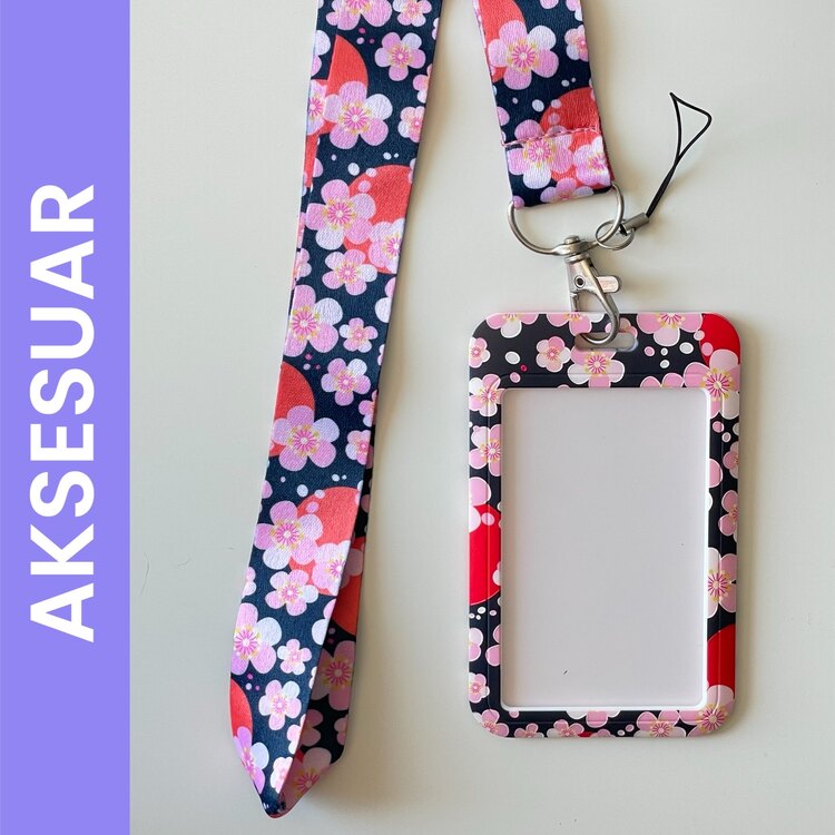 Pink Sakura Boyun Askısı / Kartlık