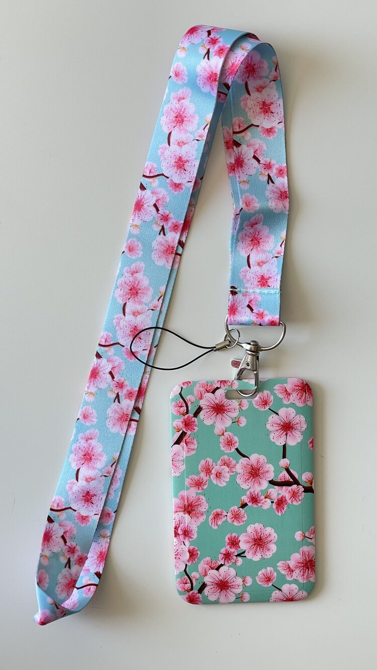 Pink Sakura Boyun Askısı / Kartlık