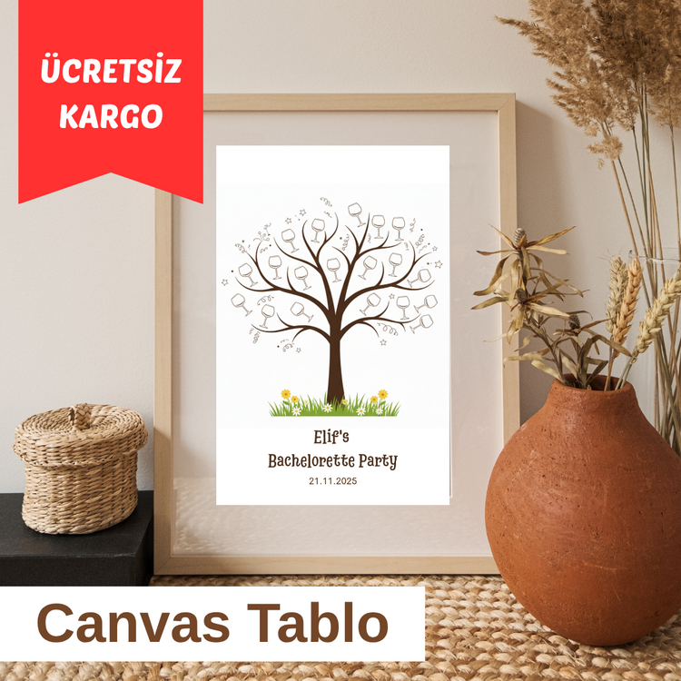 Kişiselleştirilebilir Bekarlığa Veda Parmak İzi Tablosu ENG – Canvas