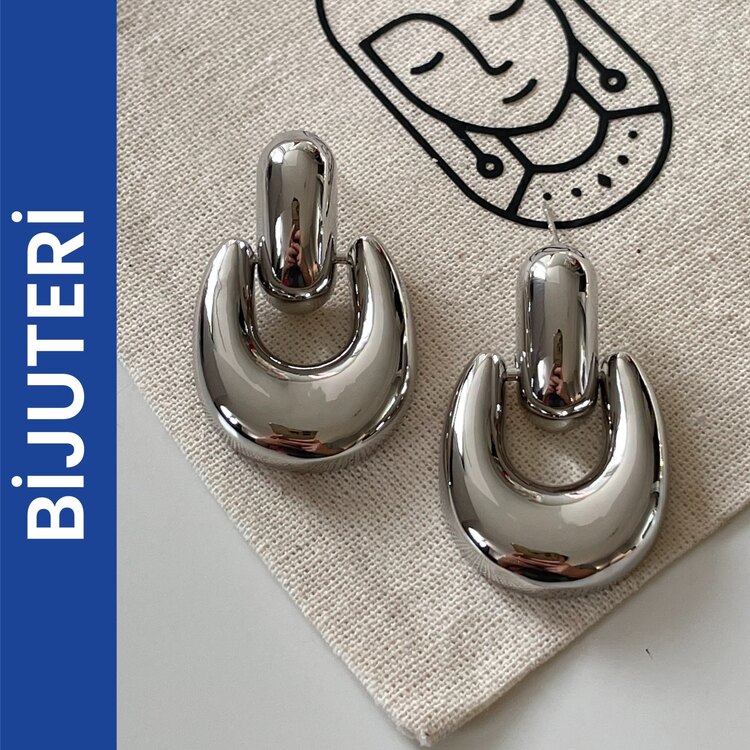 Silver Plaka Küpe