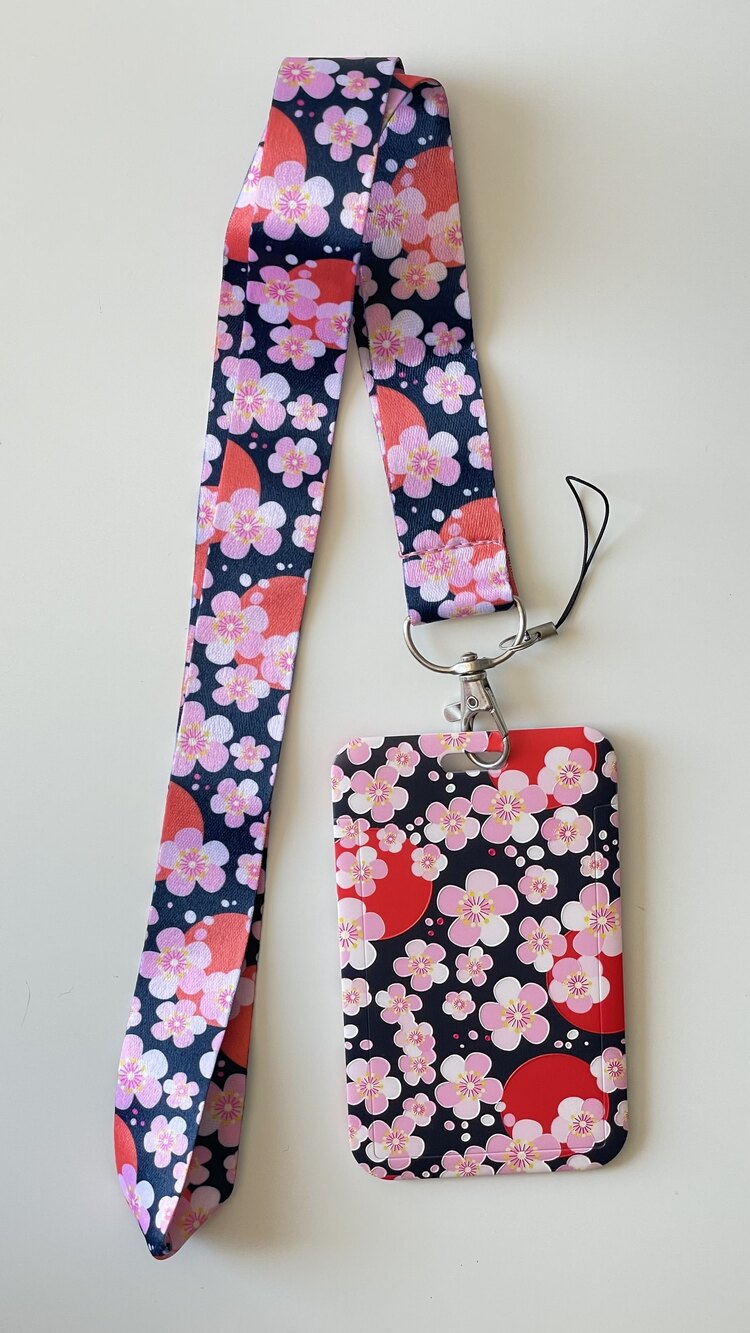 Pink Sakura Boyun Askısı / Kartlık