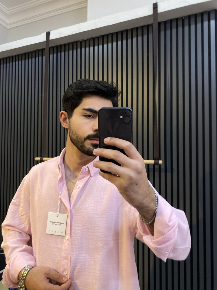 GİESTO-KETEN GÖMLEK-PEMBE