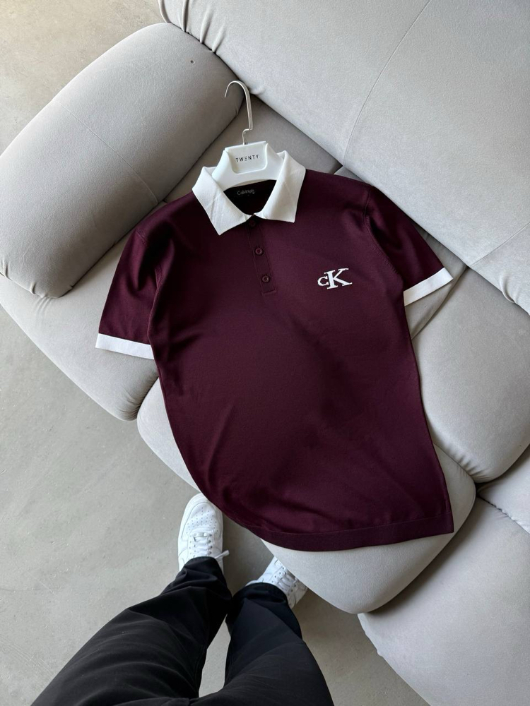 Ck-TRİKO POLO YAKA BORDO