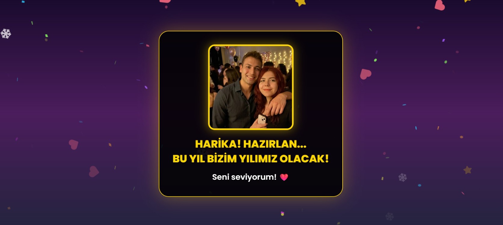 Kişiye özel çıkma teklifi web sitesi