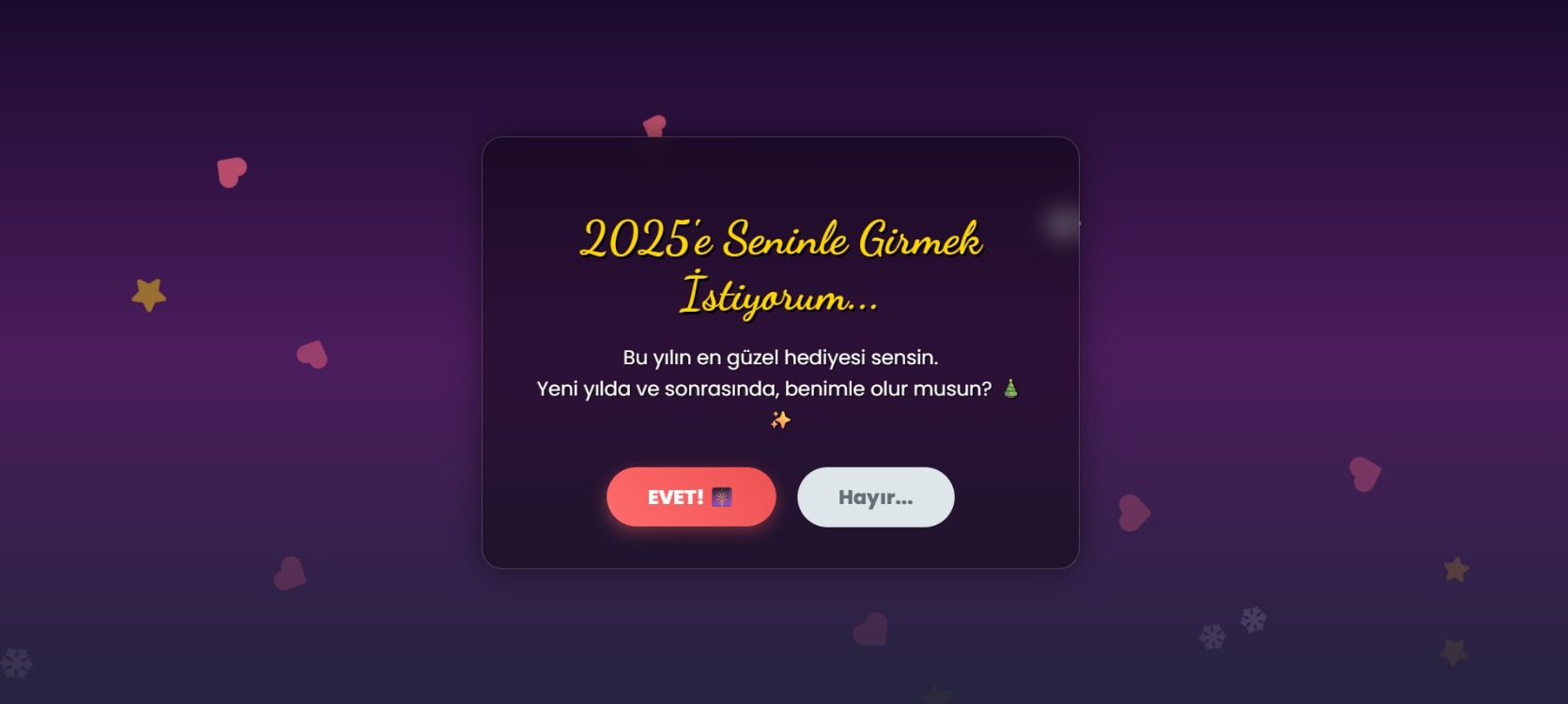 Kişiye özel çıkma teklifi web sitesi