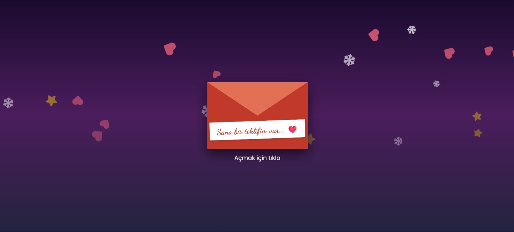 Kişiye özel çıkma teklifi web sitesi