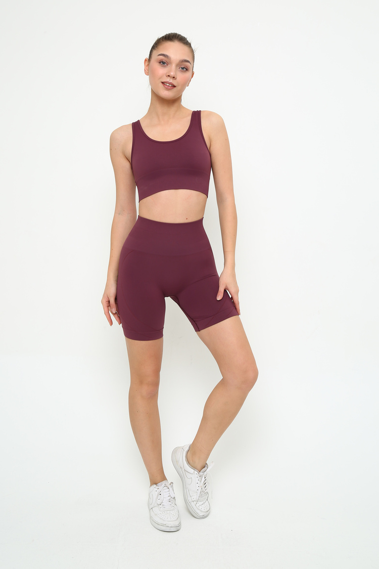 Push Up Şort Bordo