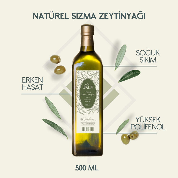 NATUREL SIZMA ZEYTİNYAĞI (ERKEN HASAT) (500 ML) (Yeni Sezon)