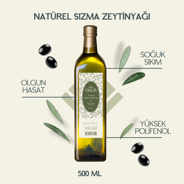 NATUREL SIZMA ZEYTİNYAĞI (OLGUN HASAT) (500 ML) (Yeni Sezon)