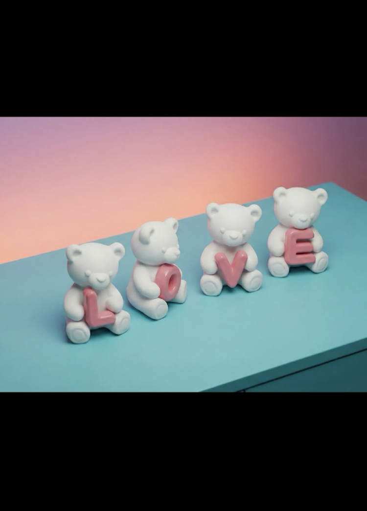 Love yazılı minik ayıcıklar 