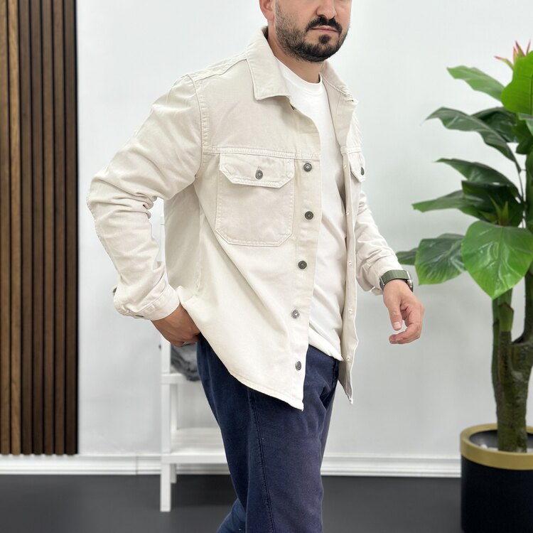 Denim Ceket -krem
