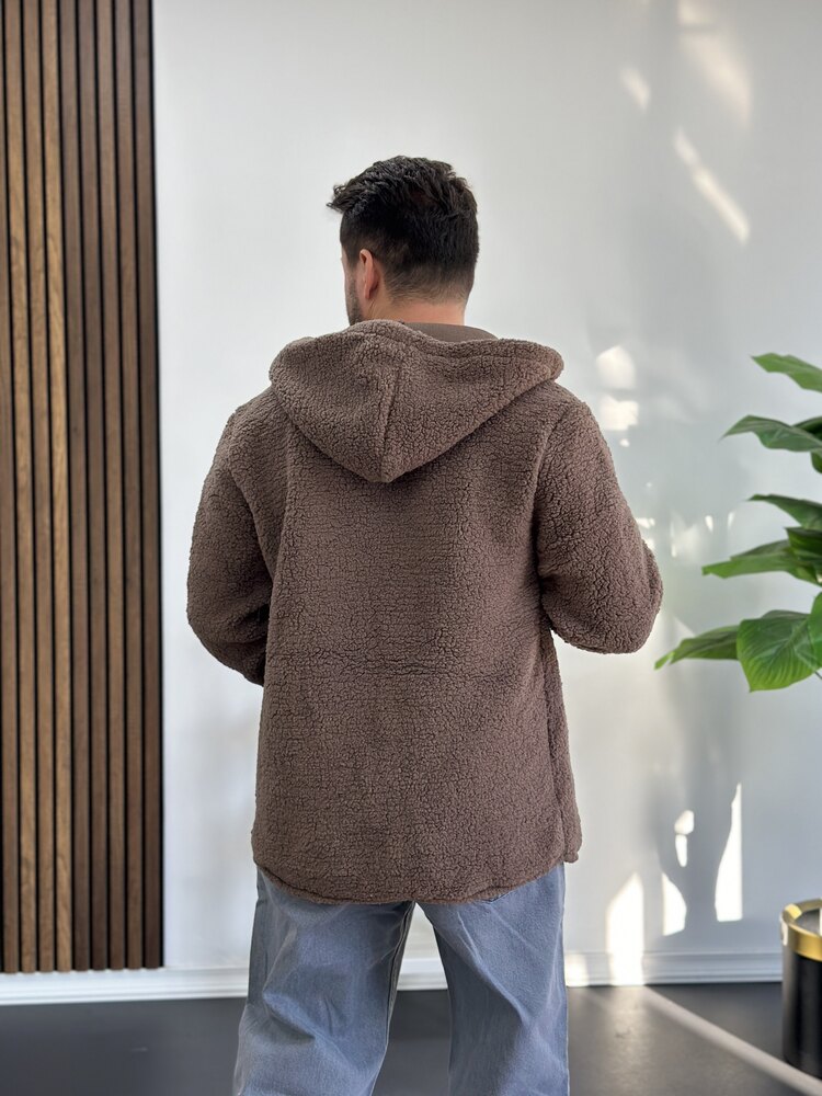 Kapüşonşu Peluş Ceket