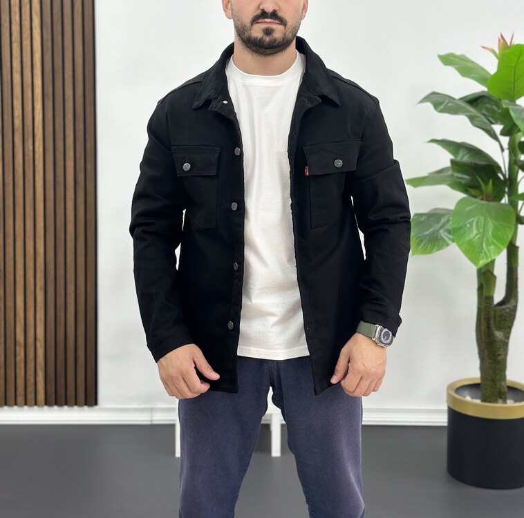Denim ceket -siyah 