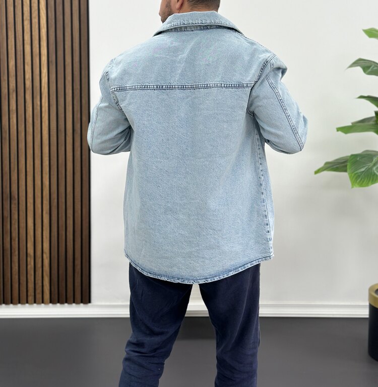 Denim Ceket -Buz mavi
