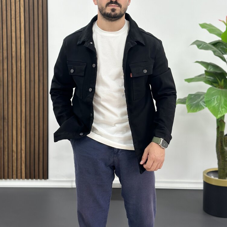 Denim ceket -siyah 