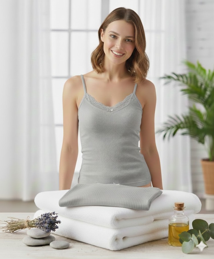  Woan Comfort 6’li Ribana Askılı Dantelli Atlet Seti