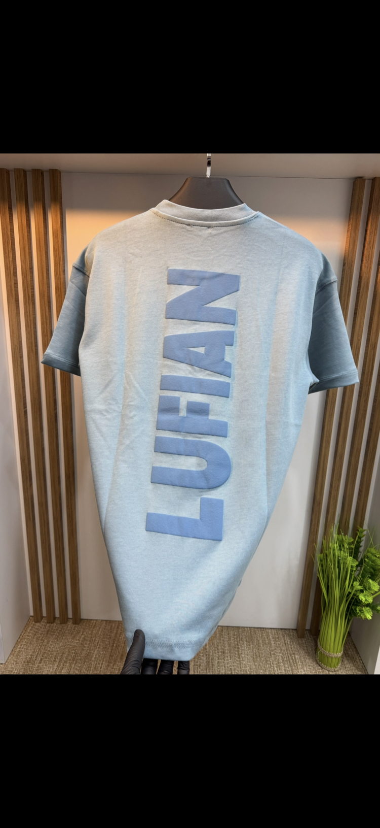Lufıan Sırt Baskılı Tişört Mavi Renk