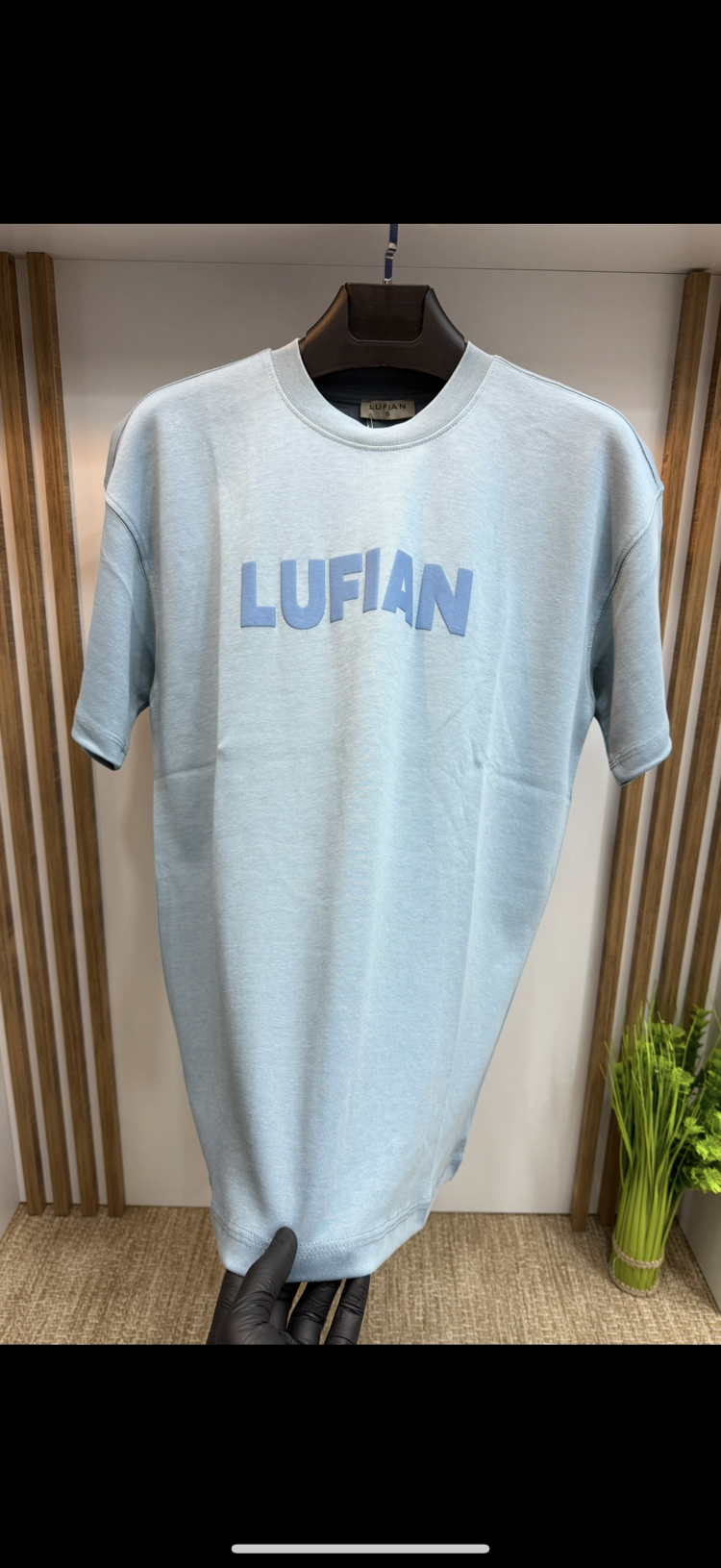 Lufıan Sırt Baskılı Tişört Mavi Renk