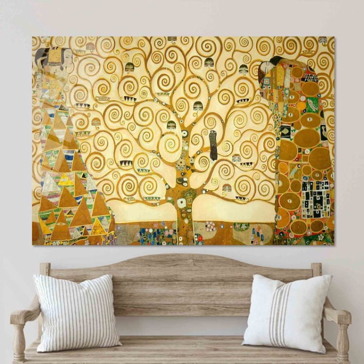 Gustav Klimt Tree of Life Canvas Print, Reproduction Art, Large Wall Decor