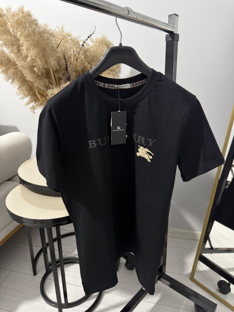 Siyah Burberry Premium Tişört 