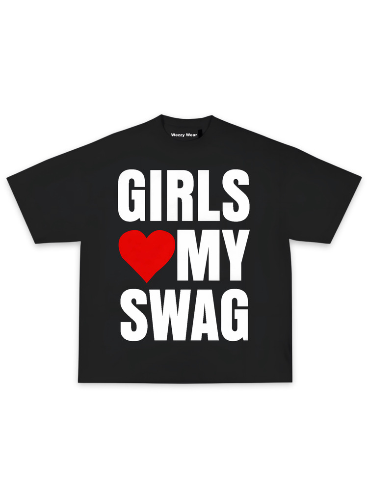 Girls My Swag Tshirt Black