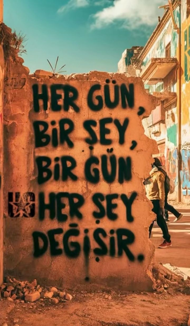 Duvar yazılı poster