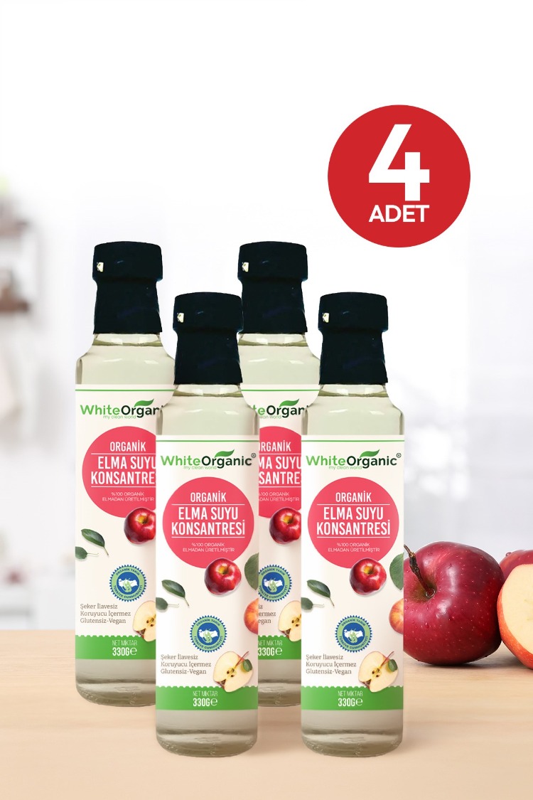 ORGANİK ELMA SUYU KONSANTRESİ 330GR 4 ADET