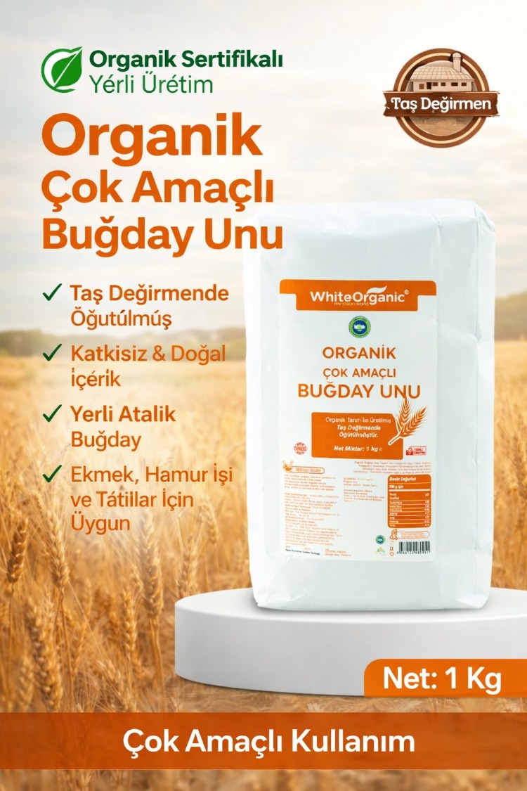 ORGANİK ÇOK AMAÇLI BUĞDAY UNU 1KG
