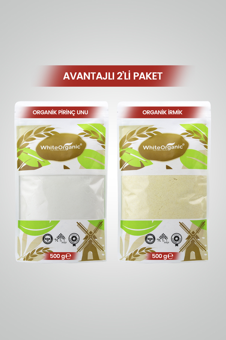 ORGANİK İRMİK+ORGANİK PİRİNÇ UNU AVANTAJLI 2^Lİ SET 500 GRX2