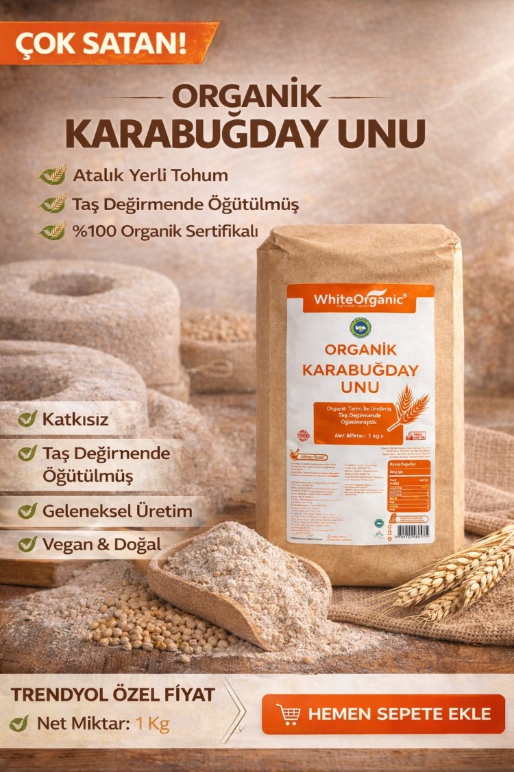 ORGANİK ÇİĞ KARABUĞDAY UNU 1 KG