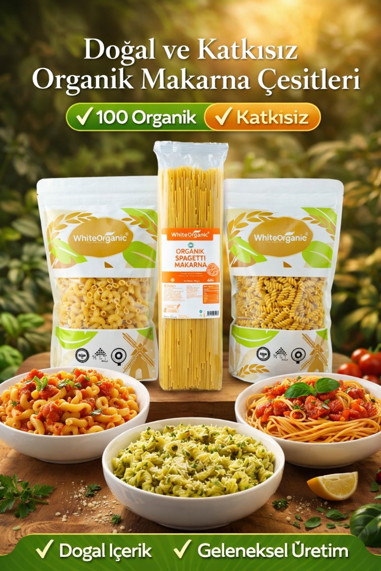 Organik Makarna Seti Burgu+Dirsek+Spagetti Makarna