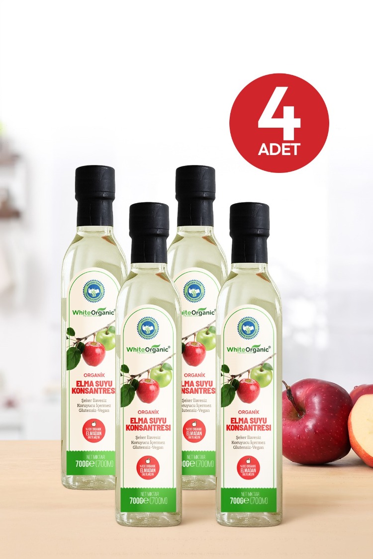 ORGANİK ELMA SUYU KONSANTRESİ 700 GR 4 ADET