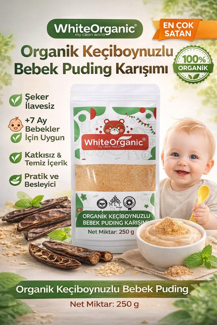 ORGANİK KEÇİBOYNUZLU PUDİNG KARIŞIMI +7 AY 250 GR