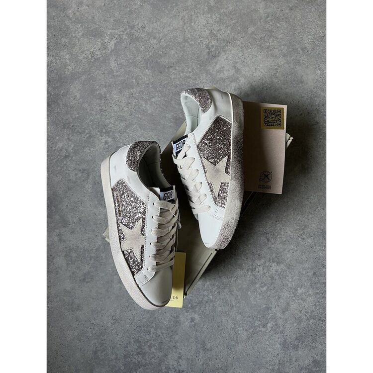 Golden Goose “Beyaz Açık Kahve Simli”