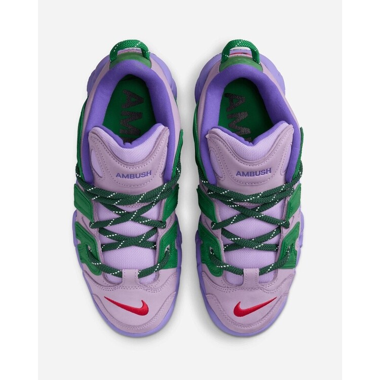 Air More Uptempo Low x AMBUSH Lilac and Apple Green