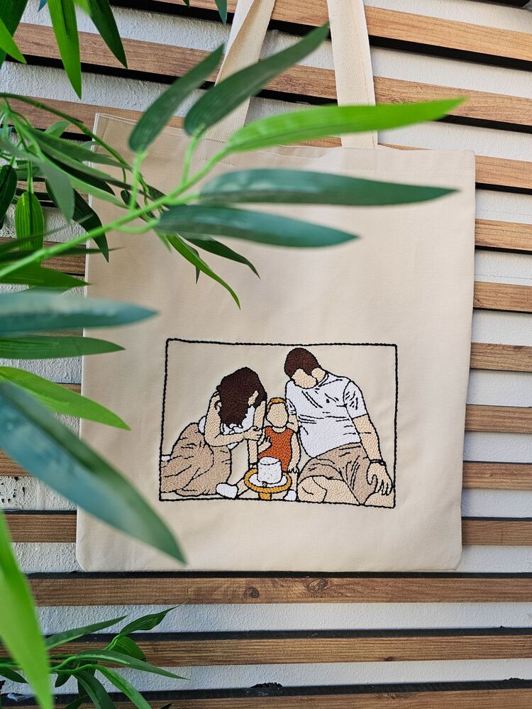Kişiye Özel Punch Nakışlı Bez Çanta