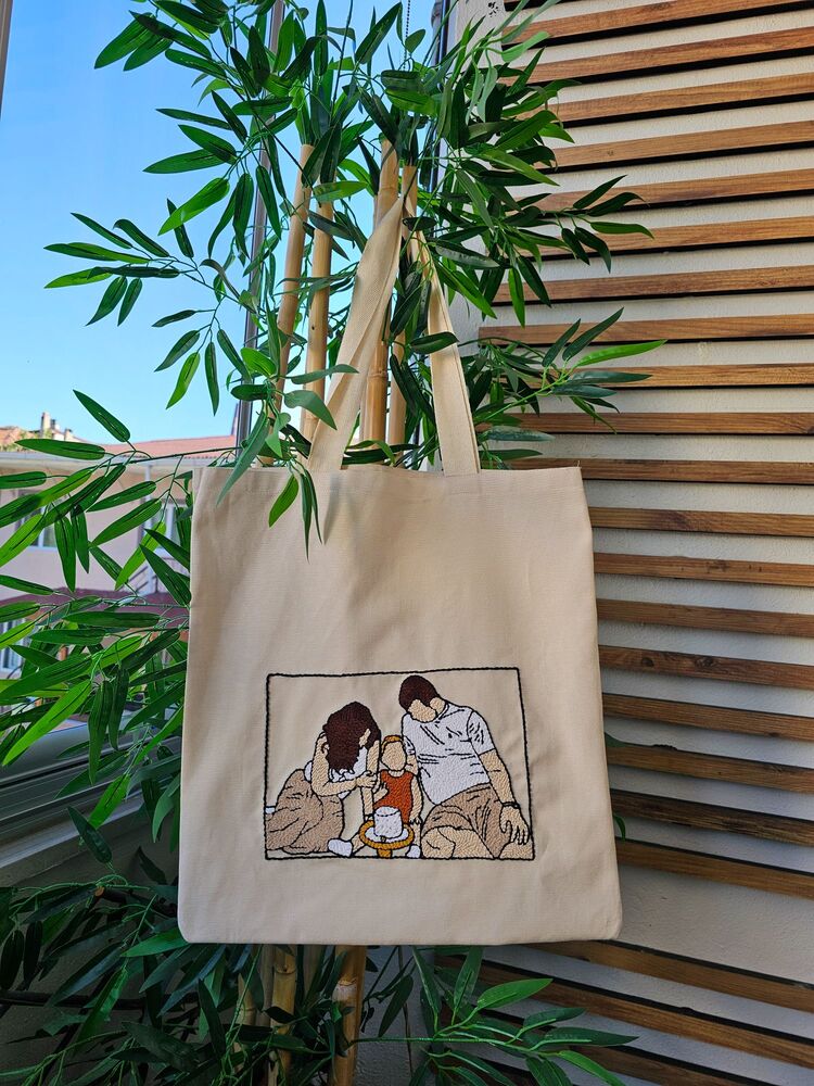 Kişiye Özel Punch Nakışlı Bez Çanta