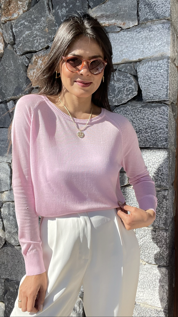 Pembe merserize baharlık triko 