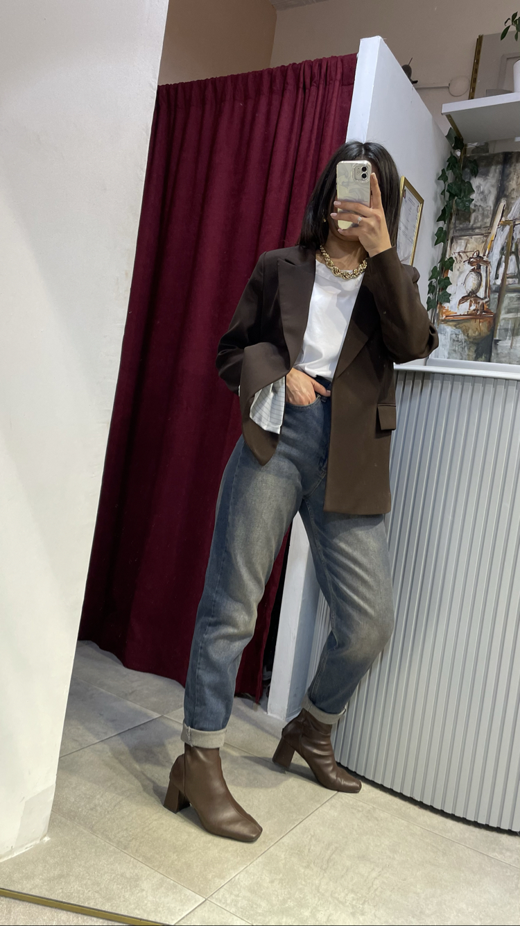 Likralı efektli boyfriend jean