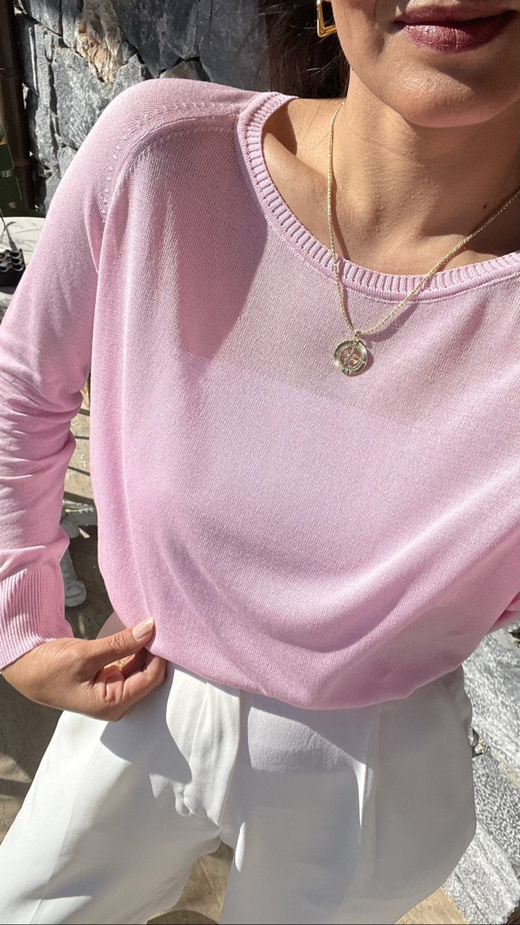 Pembe merserize baharlık triko 