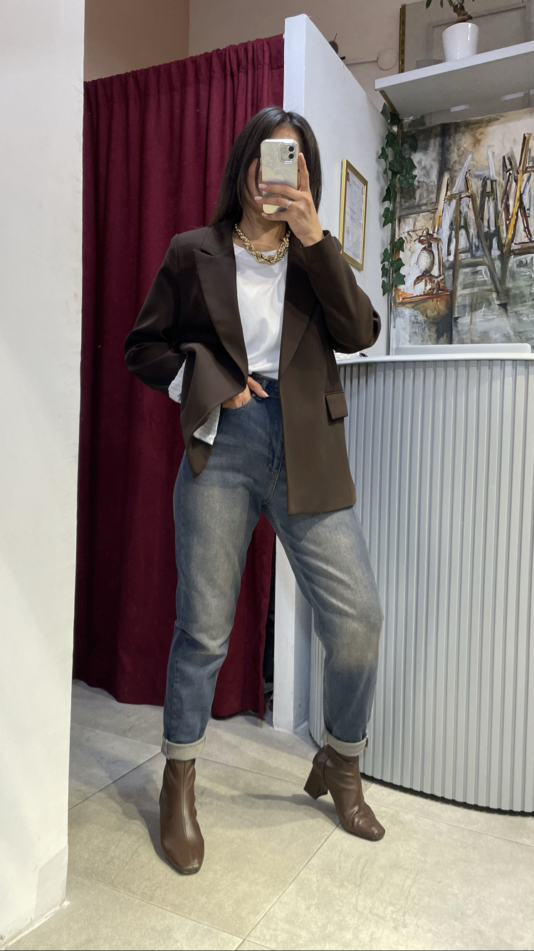 Likralı efektli boyfriend jean