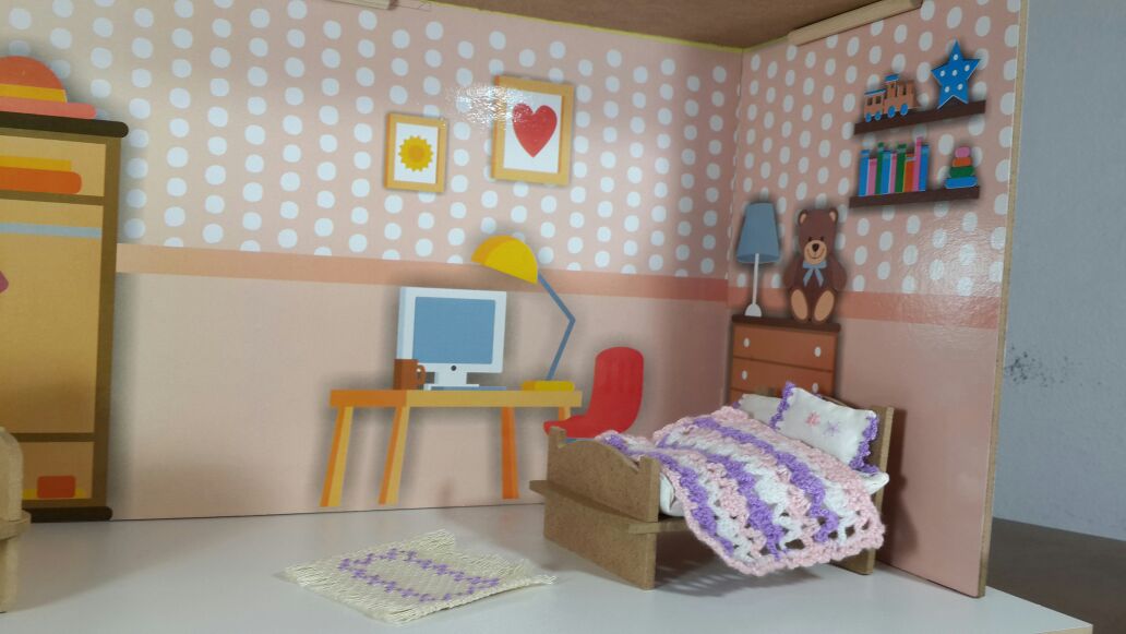 AHŞAP OYUNCAK EV İKİ KATLI UNICORN DESENLİ