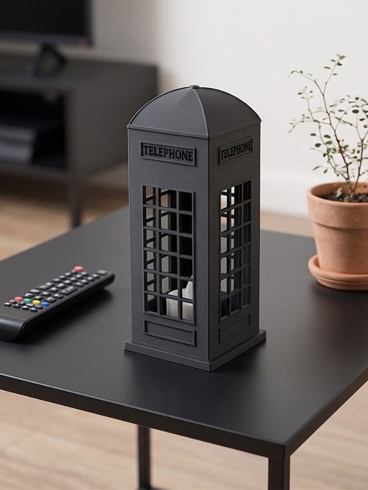 Nostaljik Londra Temalı Tealight Mum Tutucu - 3D Tasarım Dekoratif Obje