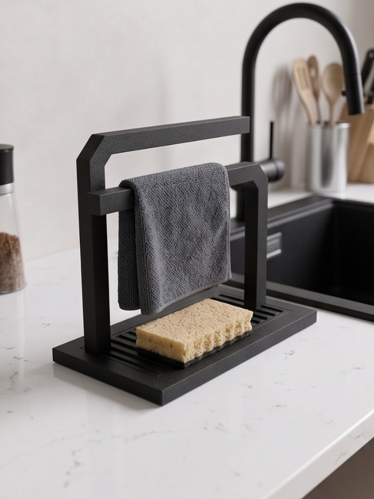 Lavabo Düzenleyici Organizer - Bez Askılı ve Su Tahliye Tepsili Mutfak Seti