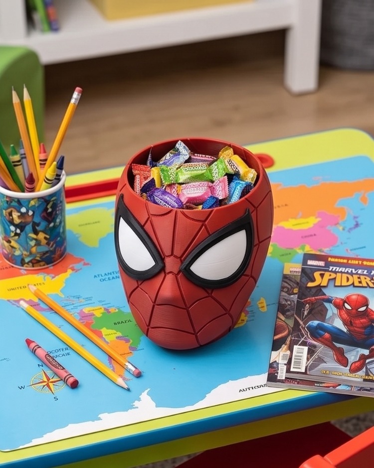 Örümcek Adam Temalı Renkli Mısır ve Cips Kasesi - Spider-Man Popcorn & Candy Bowl