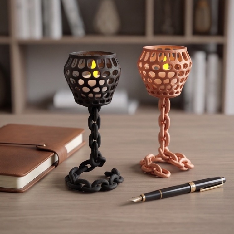 Zincir Tasarım Modern Şamdan - Chain Candle Holder
