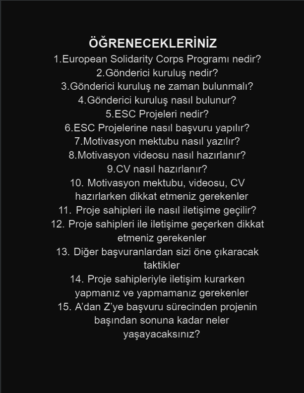 EUROPEAN SOLİDARİTY CORPS PROGRAMI ile AVRUPA'ya ÜCRETSİZ GÖÇ REHBERİ / E-kitap